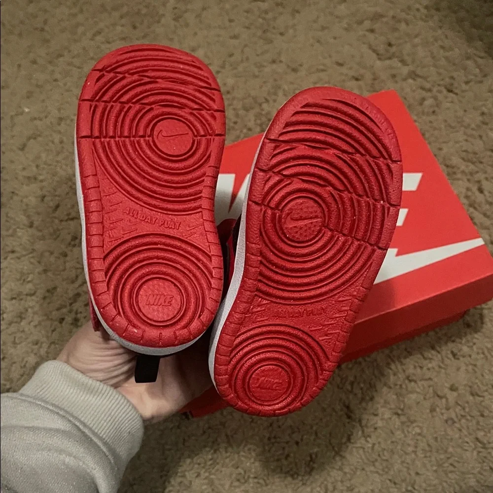 Nike Kids Black and Red High-Top Sneakers - Picture 3 of 4